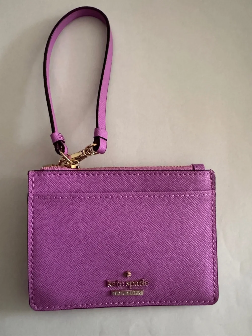 Kate Spade Purple Leather Coin Card Case Wristlet